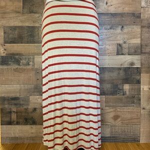 Striped Maxi Skirt - Grey & Red -Promesa - Size S